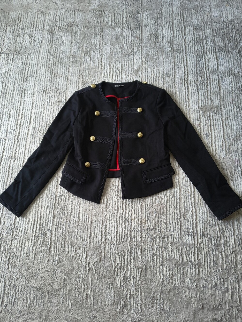 Express Black Military Blazer Jacket Gold Buttons - Picture 1 of 4